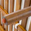 Causeuse d'extérieur en bois d'acacia avec tissage et coussins en corde de diamant, finition teck