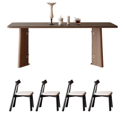 Household stainless steel leg dining table set