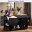 Îlot de cuisine roulé cannelé avec armoire de rangement pour poubelle, prise de courant, support de rangement interne, 3 tiroirs, 3 supports latéraux ouverts
