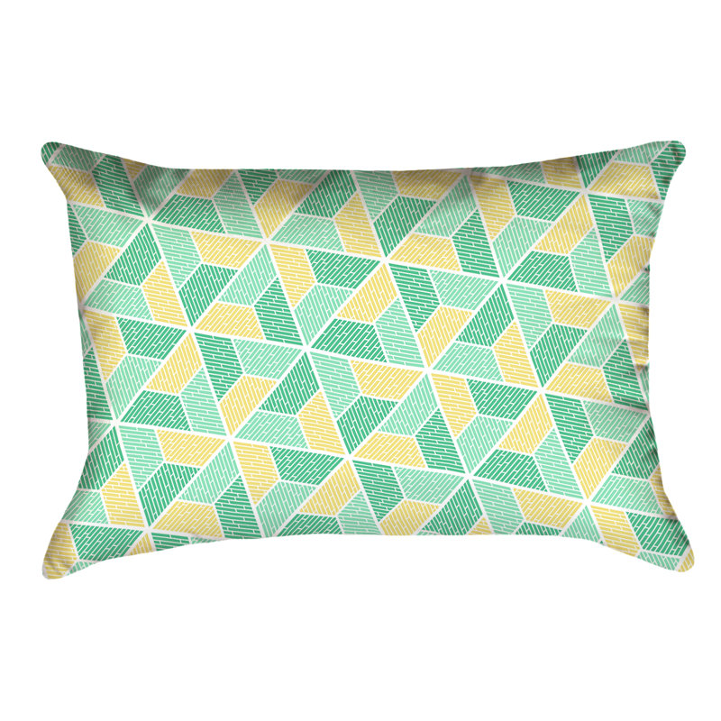 Coussin lombaire intérieur / extérieur Katelyn Elizabeth, Vert/jaune