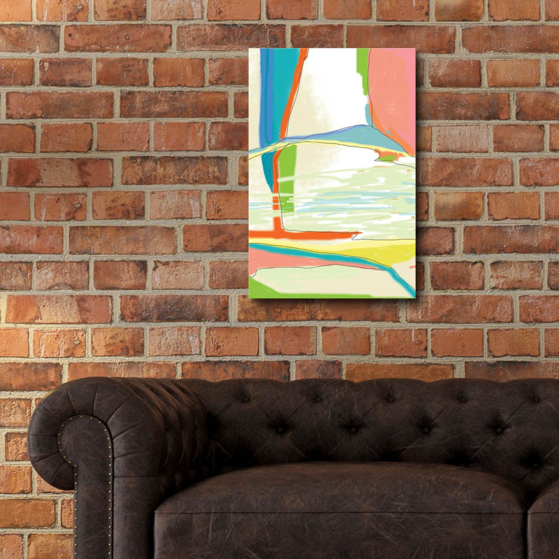 Art mural en verre «Deconstructed Landscape 3» par Jan Weiss, H 24 po x l 16 po x P 0,2 po