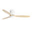 Ventilateur de plafond encastré de 52 pouces DC 3 ventilateur en bois massif Pales ventilateur à télécommande réversible avec lumière