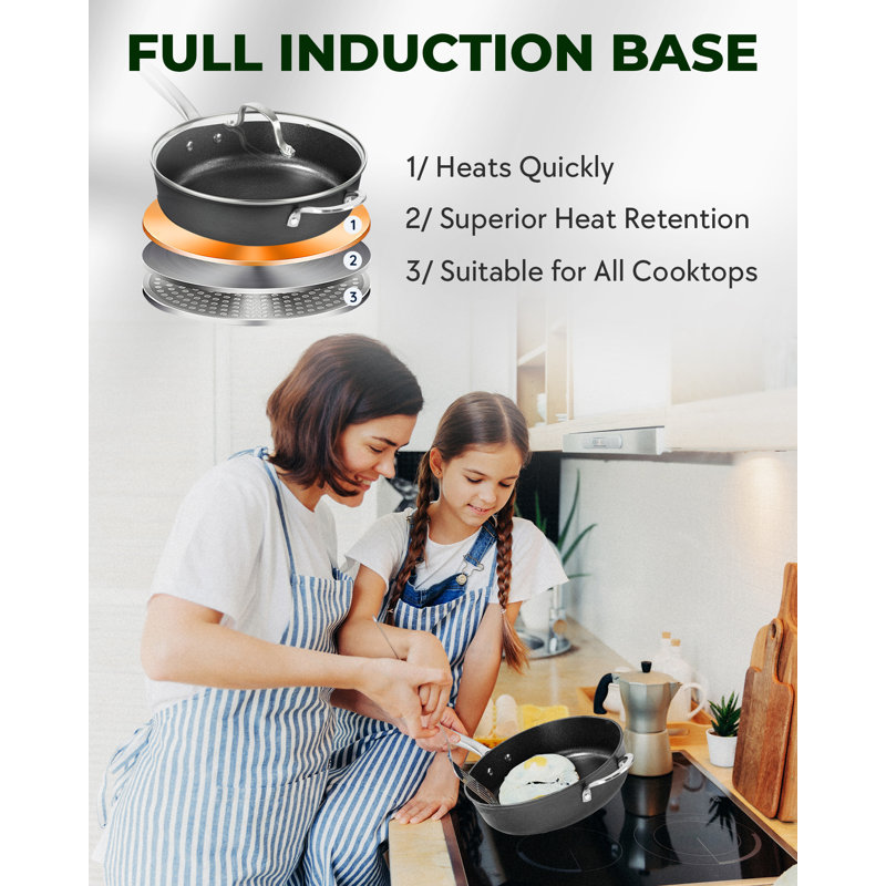 Granitestone Armor Max 5.5 Quart Heavy Duty Hard Anodized Nonstick Jumbo Cooker with Lid