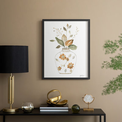 Neutral Floral I Framed Print - Solid Wood
