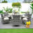 Round 6 - Person 53.14'' Long Dining Set With Cushions-771095890-771095885