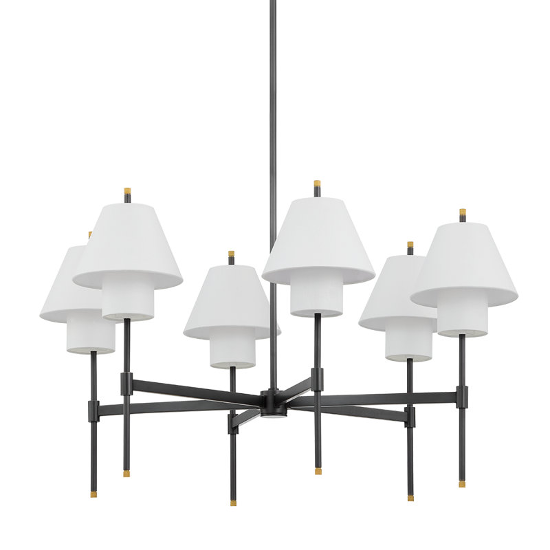 Lustre 6 lumières Glenmoore par Pembrooke & Ives pour Hudson Valley Lighting, Noir