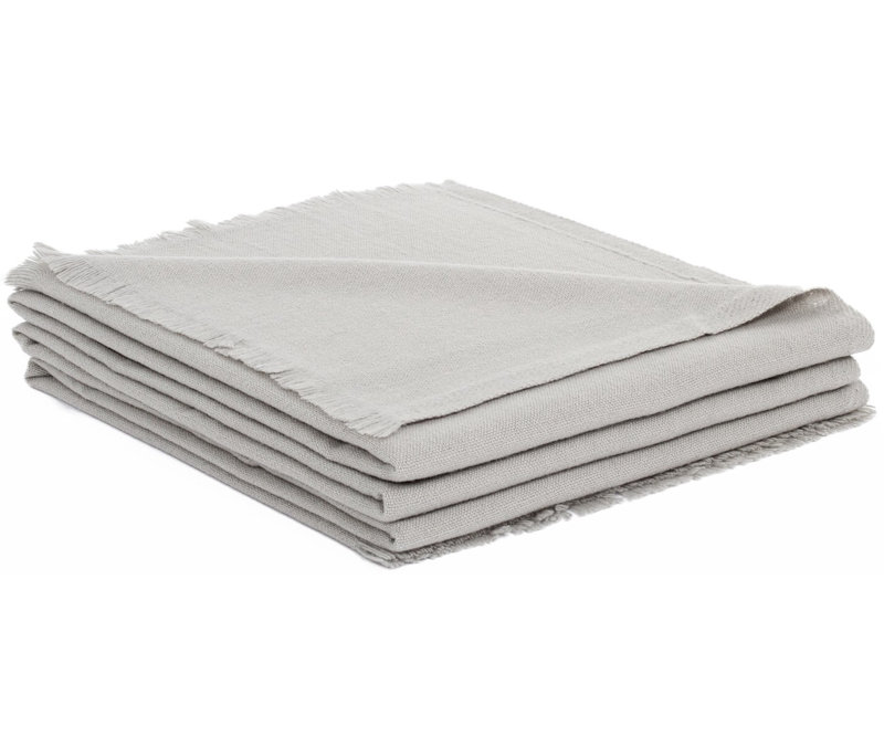 Hand Woven Throw Blanket, Light Gray