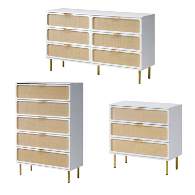 3 Pieces Rattan Bedroom Set