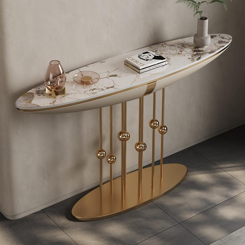 Console en acier inoxydable de style français, H 33,4 po x l 47,2 po x P 13,7 po