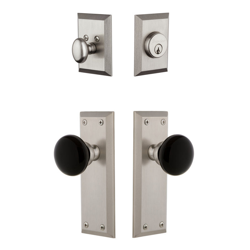 Ensemble de vestibule Fifth Avenue, Nickel satiné, 2-3/4"