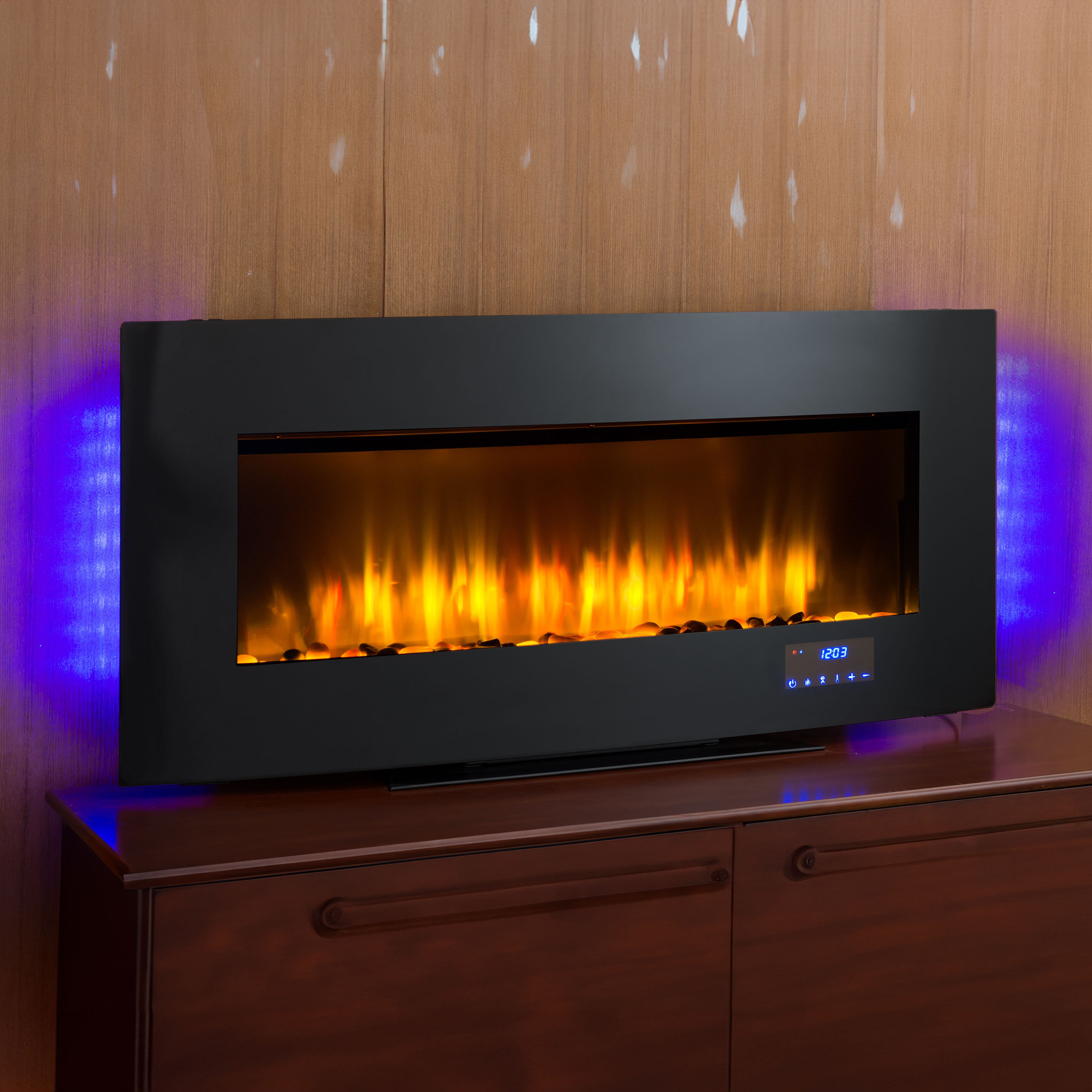 Symple Stuff Hobgood 40'' W Wall Mounted Modern Electric Fireplace