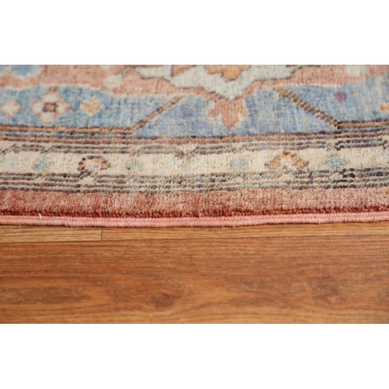 Tapis oriental Heriz à teinture végétale noué à la main 9 x 12
