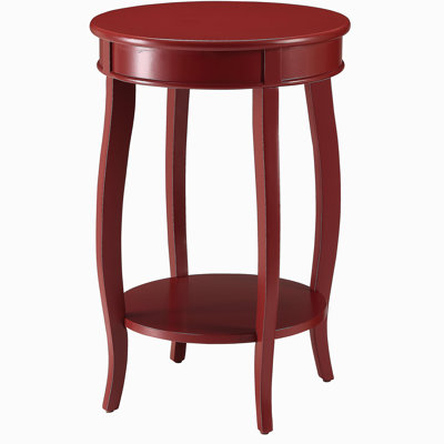 Red round side table with base