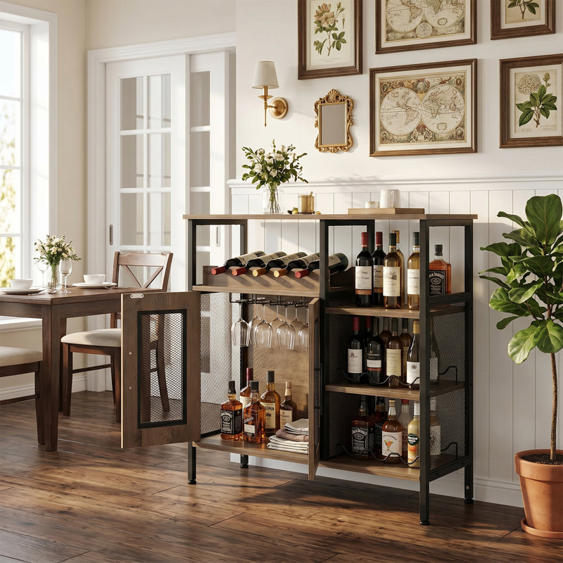 Wine Bottle & Glass Rack, Nature Wood