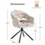 Single Swivel Dining Chair, Fabric Accent Armchair With 360° Base Upholstered Occasional Chair-2139759722