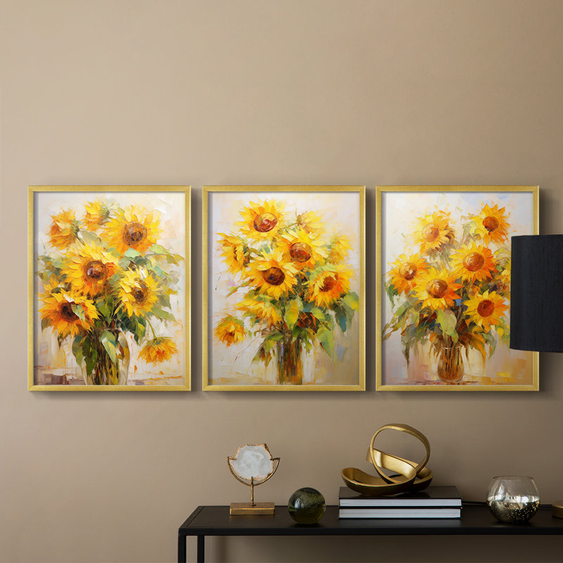 Étude florale CLIV -Set de 3 estampes numériques giclées -Prêt à