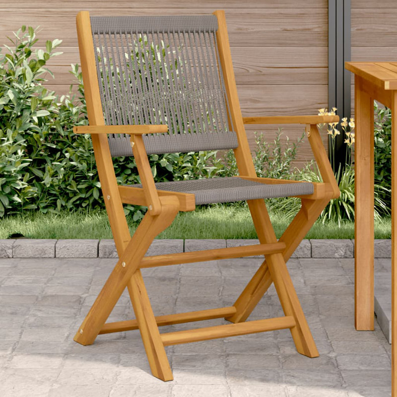 Villejuif Patio Dining Accent Chair, Grey/Brown/Blue