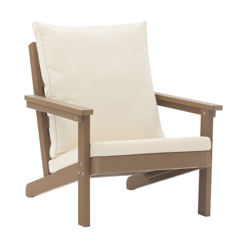 Chaise d'extérieur avec coussins, Beige, Brun pâle