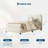 Twin Size Platform Bed Frame, Metal Frame Twin Bed Fame with Strong Wooden Slats,Sherpa Fabric Upholstered Bed Frame with Headboard, No Box Spring Needed,No Noise Free, Beige White-344165318-344165317
