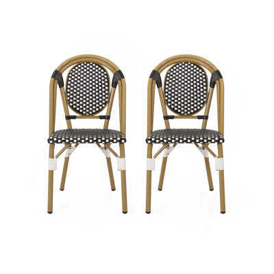 Chaise d'extérieur en polyuréthane et aluminium pour l'extérieur, ensemble de 2