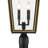 4 Light Matte Black + Textured Gold Outdoor Post