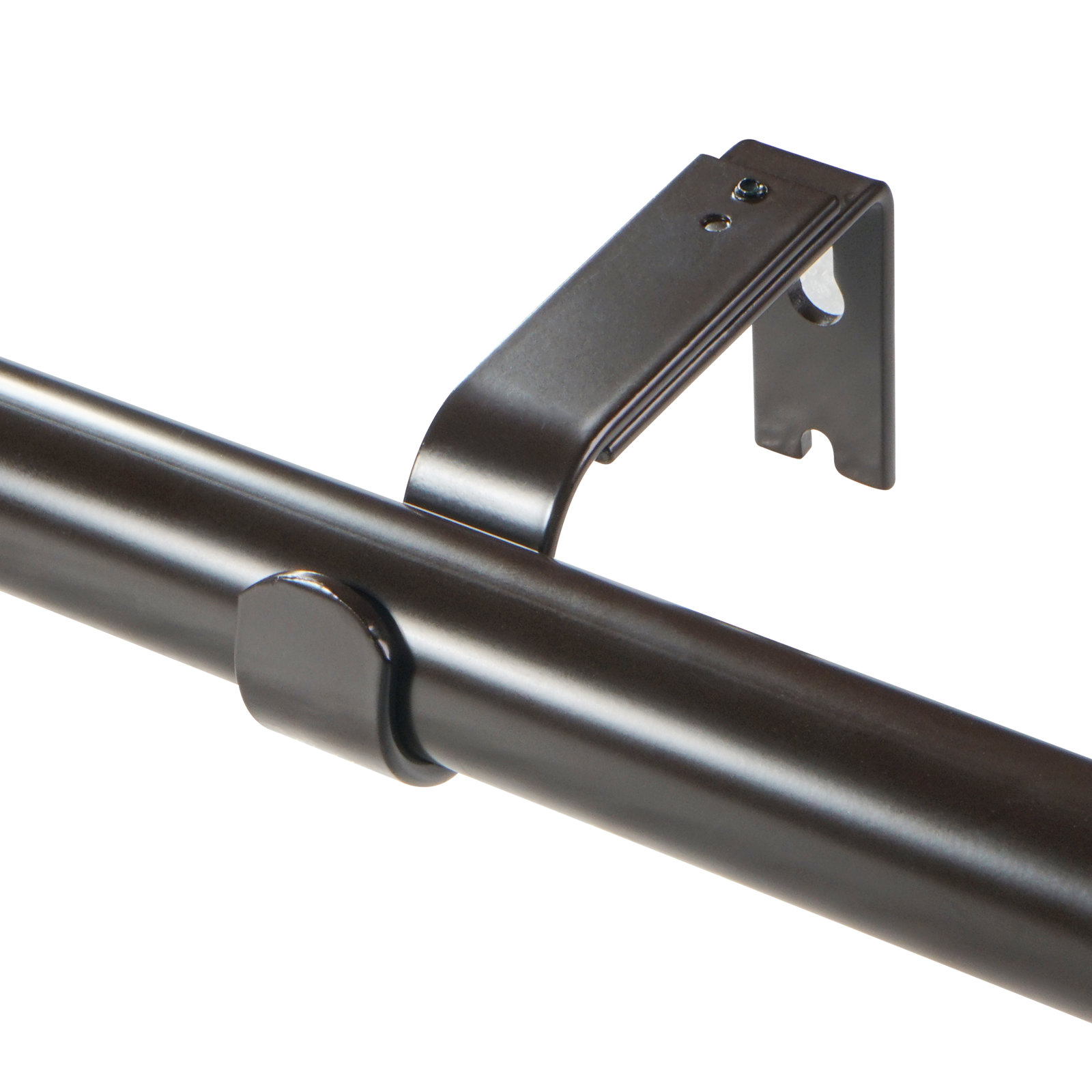 Seher Adjustable Overall Width x 1'' Diameter Single Curtain Rod, 28" - 48", Bronze
