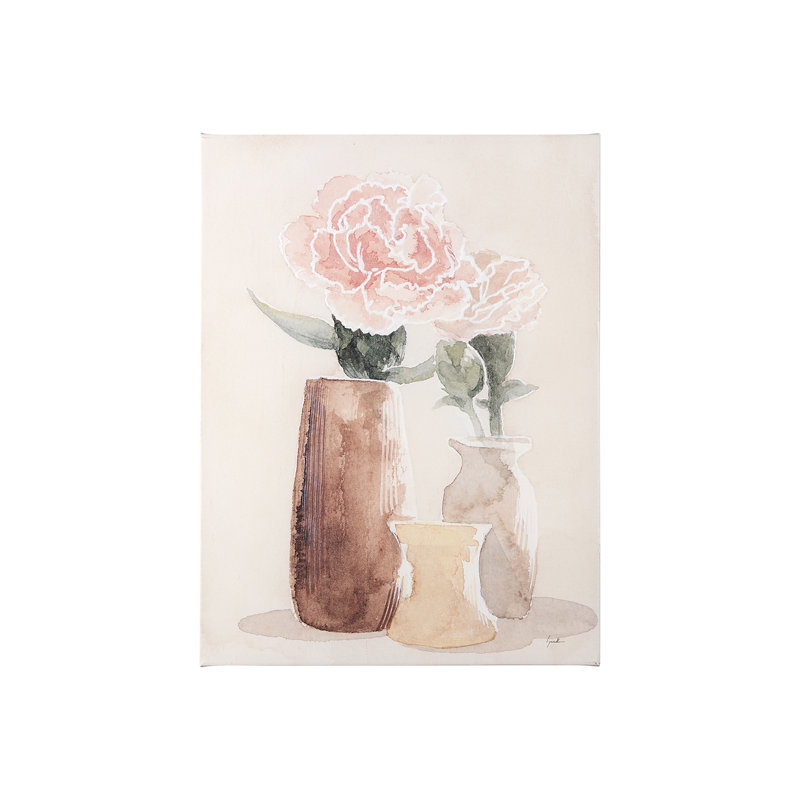 «Boho Flowers I» par Gabrielle Crawford a, toile texturée embelée à la main, H 32 po x l 24 po x P 1,5 po