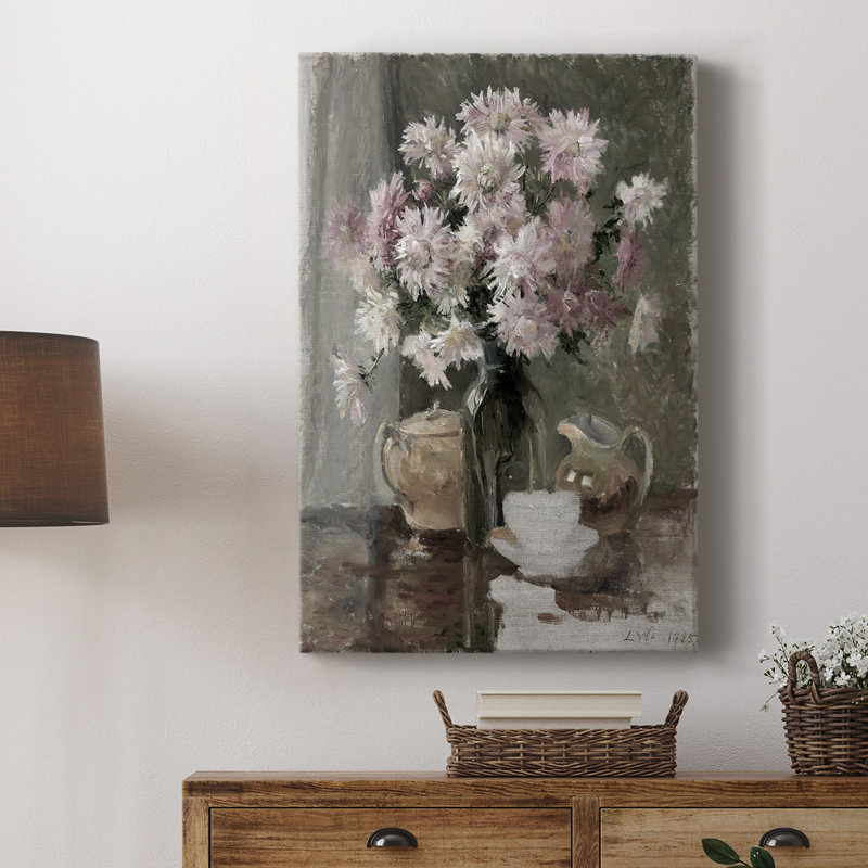Imprimé floral rétro CV - galerie Cavas, H 36 po x l 24 po