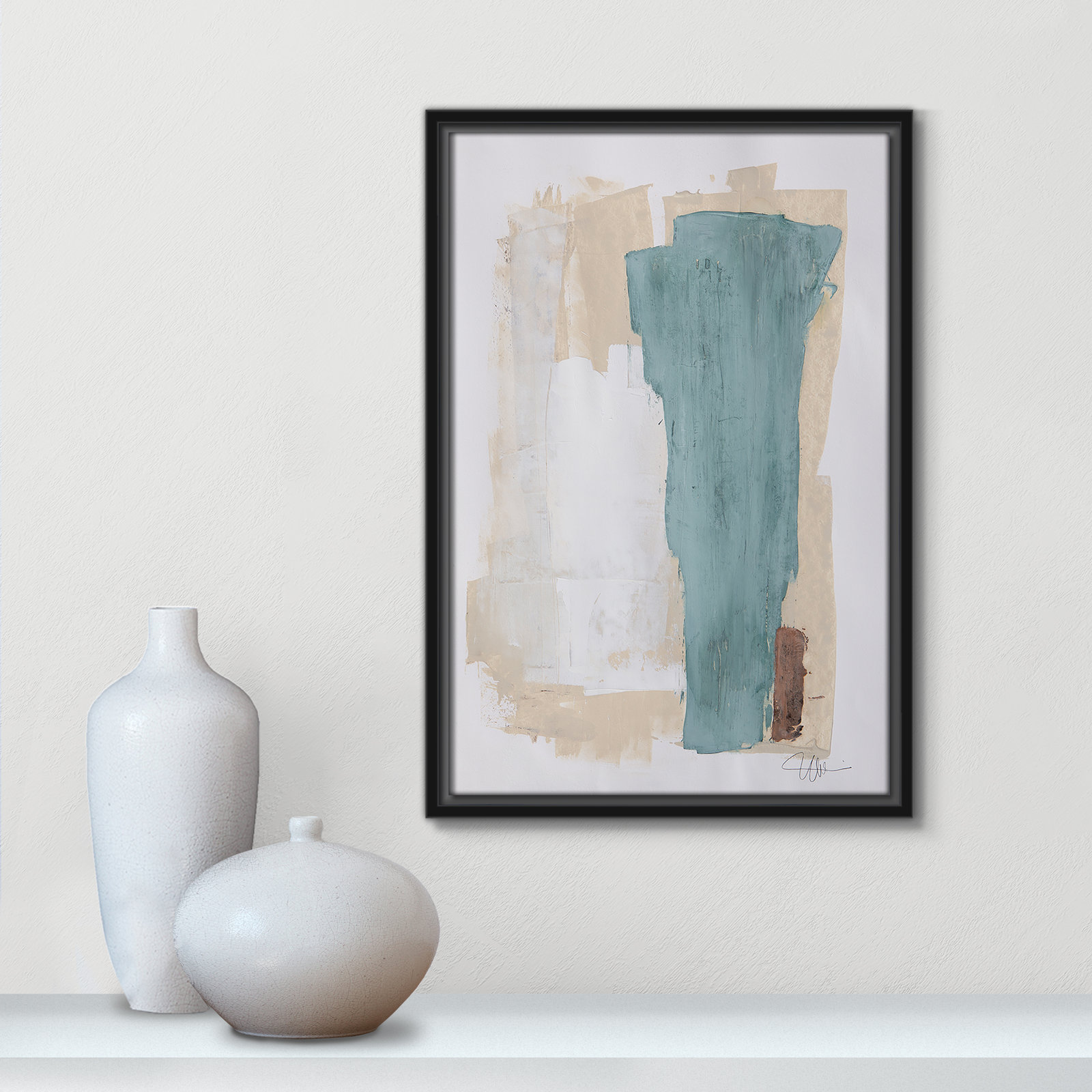 Hubbard "Together We Work-II" Print, 19.5" H x 13.5" W x 2" D, Black Framed