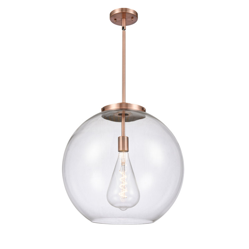 Luminaire suspendu simple à 1 lumière Ralph, Cuivre antique