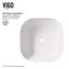 Lavabo de salle de bain vasque carré en pierre blanche Matte Stone ™