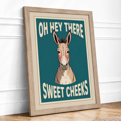 Sweet Cheeks Donkey Retro - Framed Print