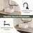 Los Flexi Modern Rectangular Vessel Sink with Overflow – White Ceramic Above Counter Basin for Smaller Bathrooms-114142083