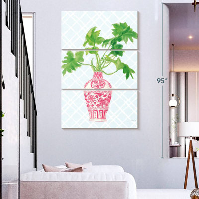 Harnek Palm Chinoiserie II Pink