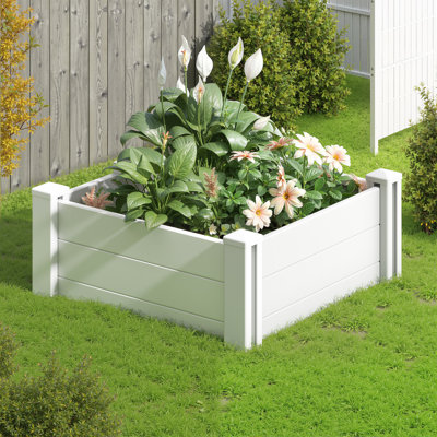 Lit de jardin surélevé blanc