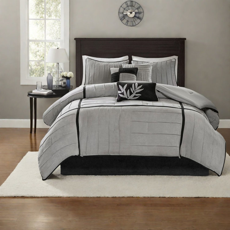 Luxury Faux Suede Bedding Sets, Polyester Queen, Casual Comfort