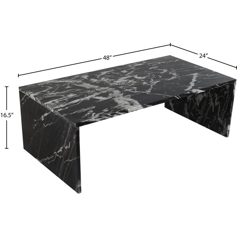 Olas Coffee Table, Black Marble