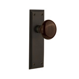 New York Plate with Brown Porcelain Door Knob