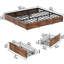 Lit plateforme très grand avec pied de lit et 4 tiroirs sous le lit, brun-346622725-400073674