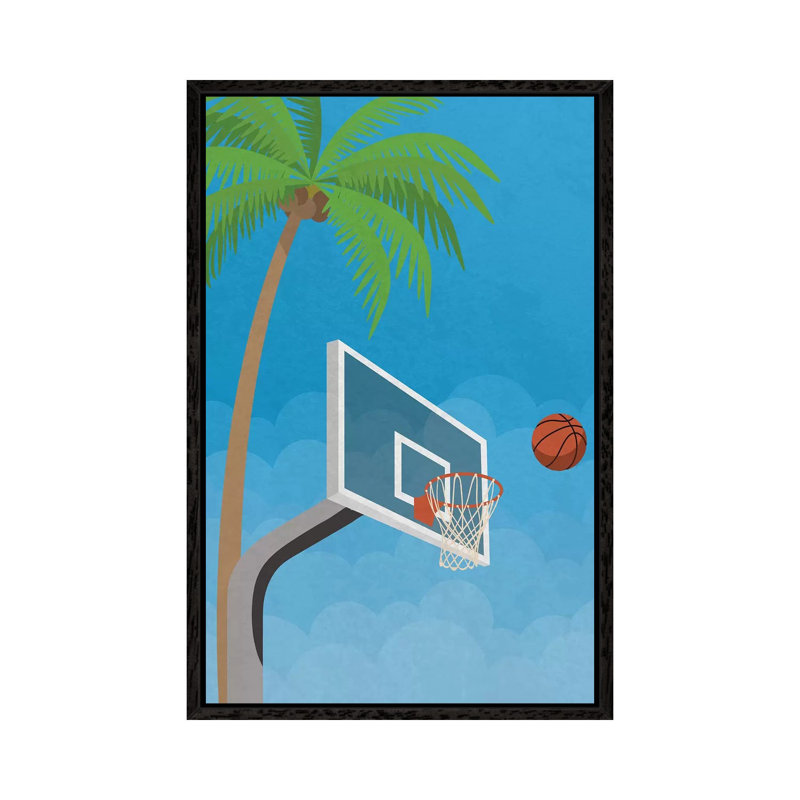 Street Ball - Print on Canvas, 152.5 cm H x 101.5 cm W, Black Framed