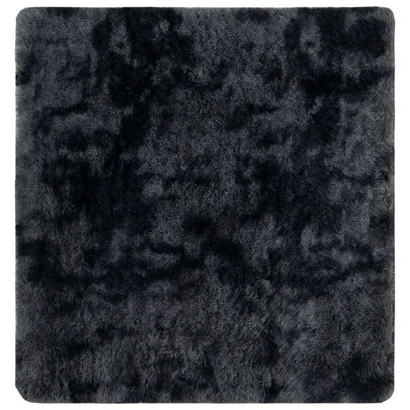 Zakiah Shag Performance Abstract Rug, Square 4'