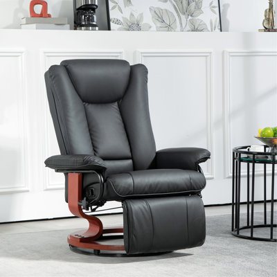 Fauteuil inclinable manuel pivotant, fauteuil inclinable en cuir PU avec repose-pieds pour le salon