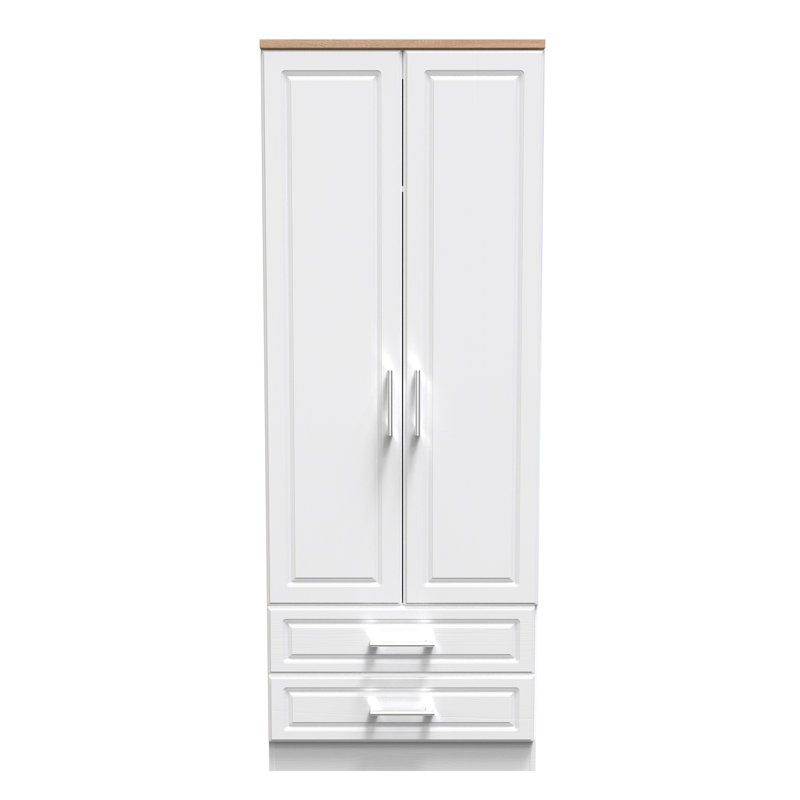Aalysia Manufactured Wood Wardrobe, White Ash/Modern Oak