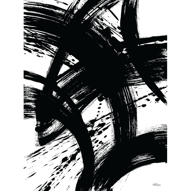 Noir et blanc abstrait 2 par Cat Thurman Designs, H 36 po x l 24 po