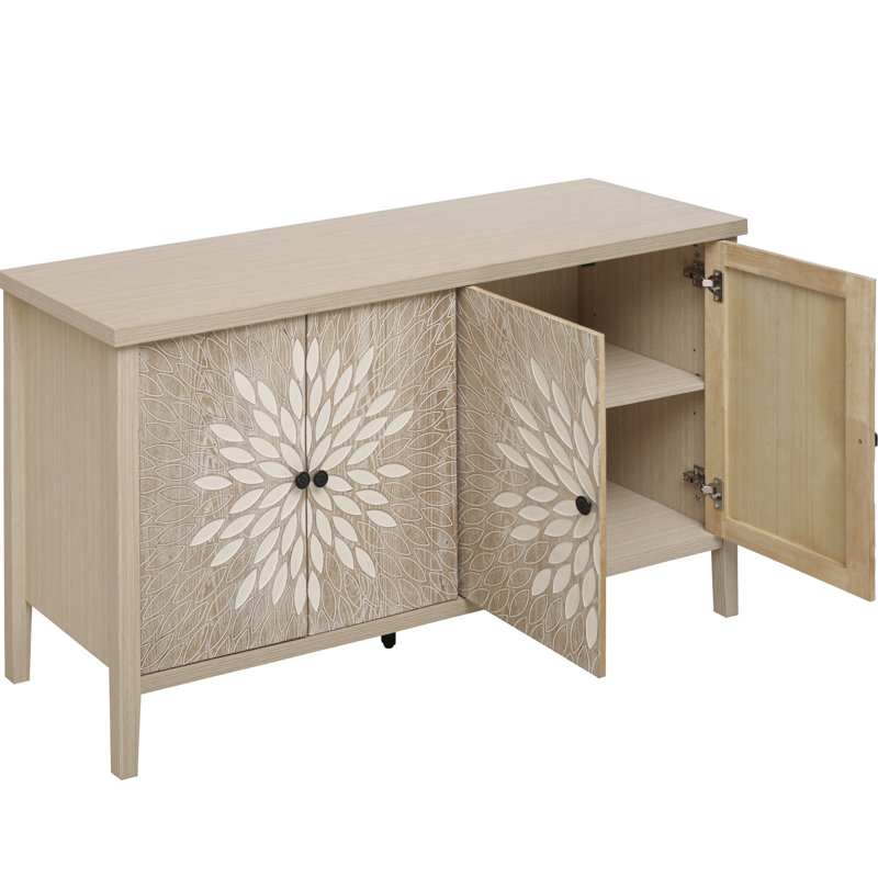Armoire de rangement pour le salon et la cuisine avec 4 portes, tablettes réglables, structure en grain de bois, armoire à gratter, panneau basculant à panneau épaissi, salle à manger de couleur moderne, sculpture de porte créative,