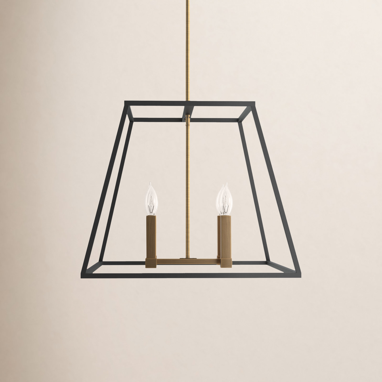 4 Light Steel Dimmable Pendant, 16.25" H x 18" W x 18" D