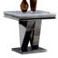 Table de bout 1Pc de style moderne glam 18mm en faux marbre sur le dessus de la base rectangulaire en forme de V de la table basse en acier inoxydable - non incluse