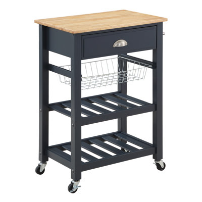 Solid Wood Top Kitchen Cart