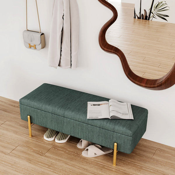 Mercer41 Bench, Upholstered Storage Bench, Rectangular Ottoman Entryway ...