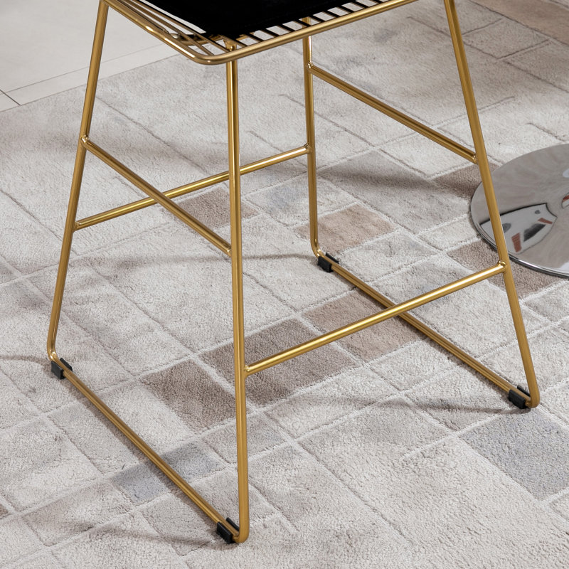Abduljalil Upholstered Counter Stool with Metal Frame